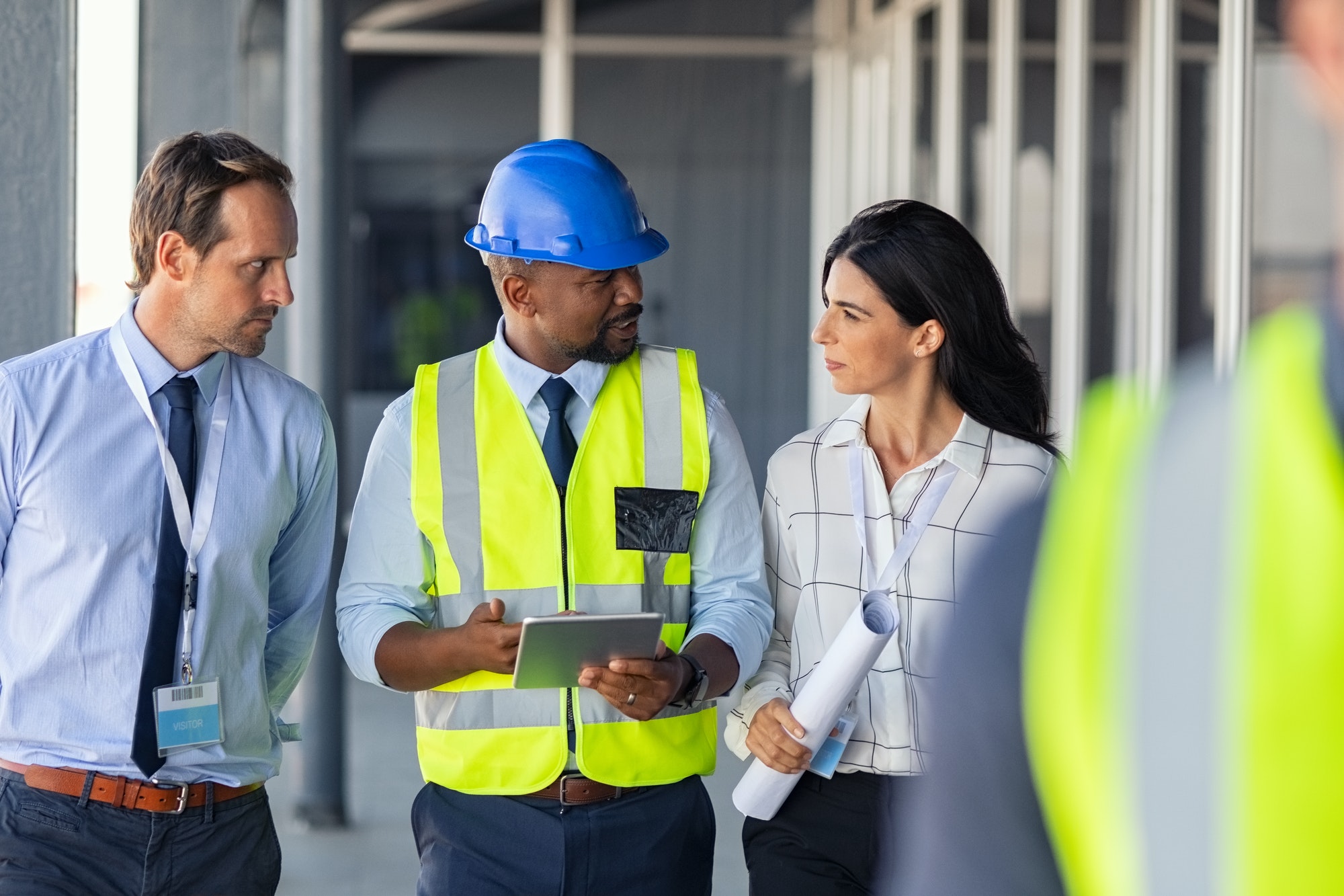 Engineer and architects at construction site